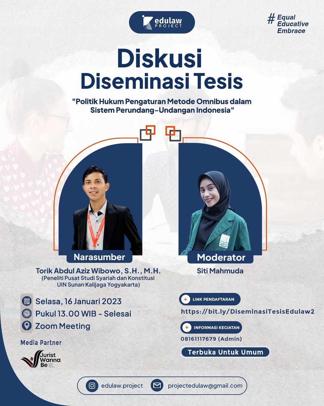 Diskusi Diseminasi Tesis: Politik Hukum Pengaturan Metode Omnibus dalam Sistem Perundang-Undangan Indonesia